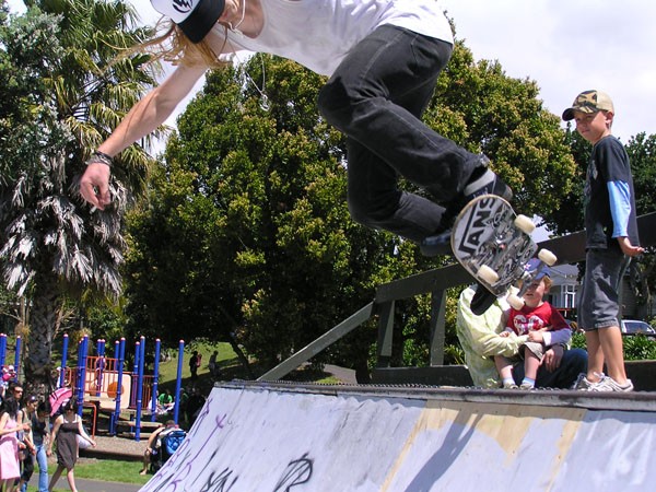 A skater at the Grey Lynn Festival